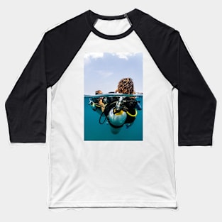 divers on the surface swimming backwards Baseball T-Shirt